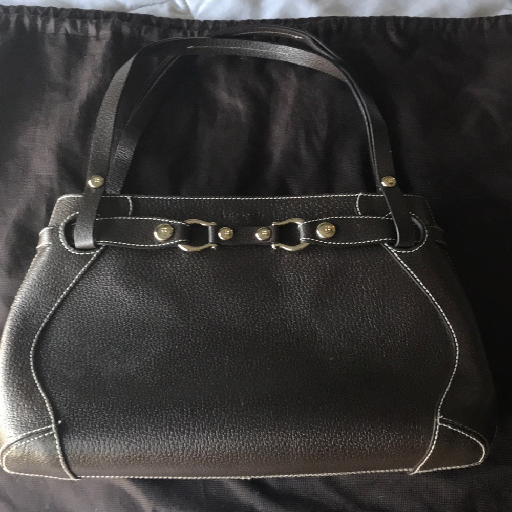 Dark Brown Kate Spade handbag with gold detailing